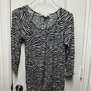 Zebra Print Women's Michael Kors Long Sleeve Top